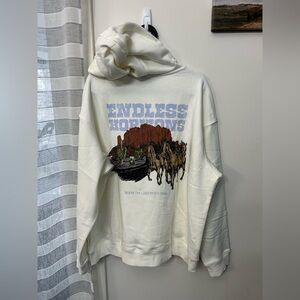 H&M oversized graphic Cream Hoodie
